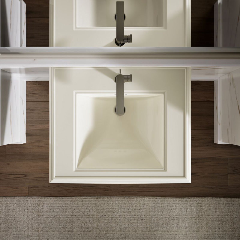 Memoirs® Rectangular Pedestal Bathroom Sink with Overflow, Biscuit, Single Hole Faucet