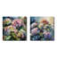 Hydreangea mauve / vert - ensemble de 2 hortensias floraux carrés-588449781-588449775