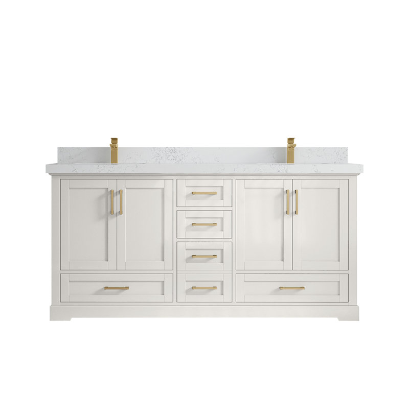 Boston 72 po X P 22 po De salle de bain double en albâtre Quartz blanc Empira