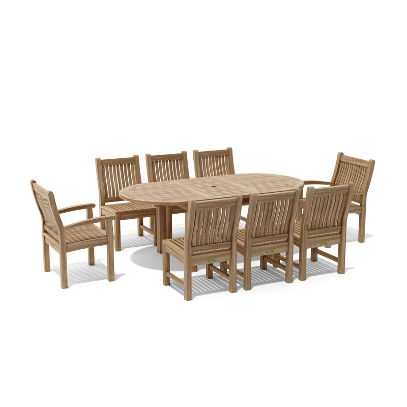 Ensemble repas 9 pièces teck Bahama