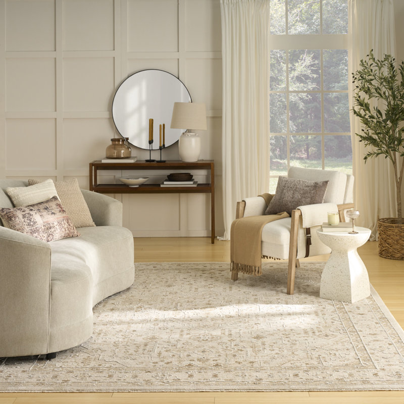 Hemington Beige Vintage Indoor Rug, Rectangle 9'6" x 13'2"