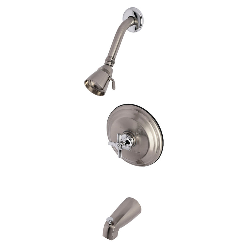 Kingston Brass Elinvar Single-Handle Pressure Balanced Tub and Shower Faucet, Polished Chrome, Yes