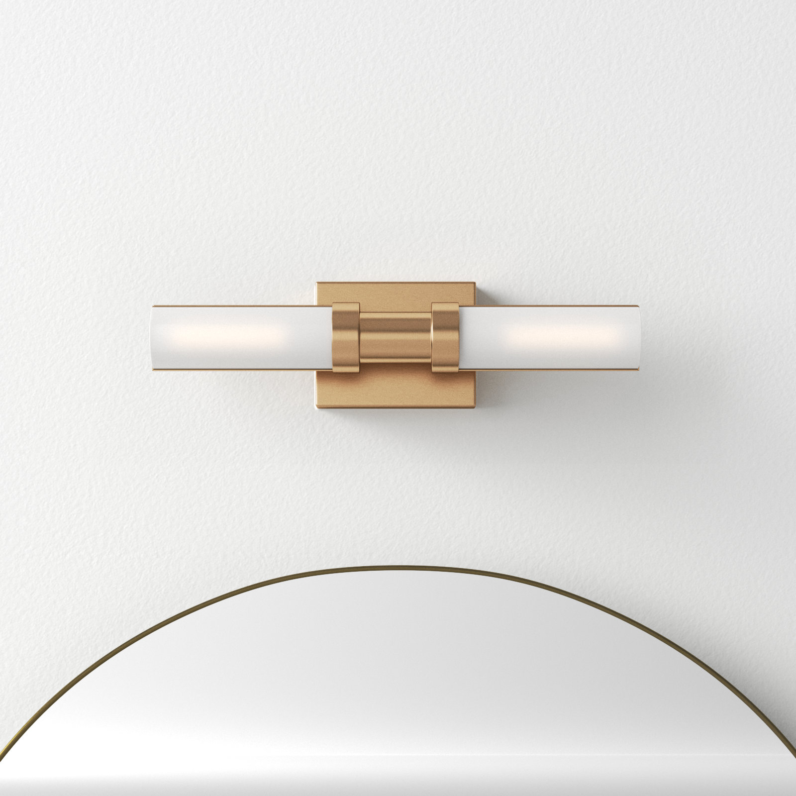 Kelan Single Frosted Dimmable LED Vanity Light, Satin Brass, 18"H x 4.75"W x 4.5"D, 15W