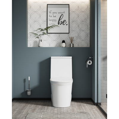 14.97""W CUPC Certified, One Piece Elongated Confort Height Toilet, Super Quite Flushing, Dual Flush, Ceramic, Watersense, Leak Resistant -  Bothwa Home LLC, T053-WT