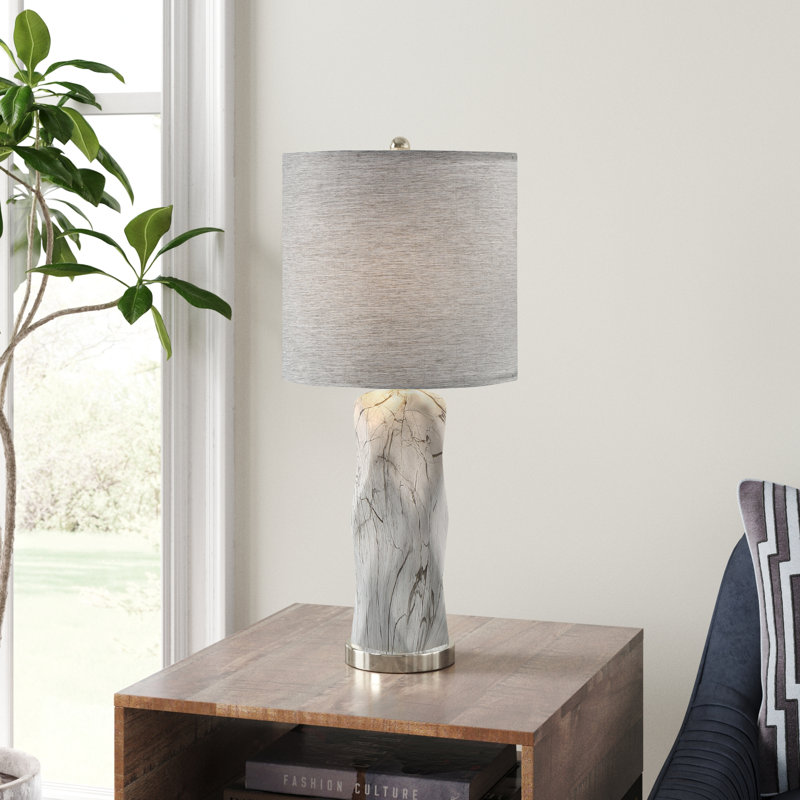 Lampe de table 28,5 "Bradwell, Blanc, Gris