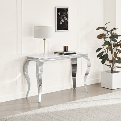 Weissport 120cm Glass Top Console Table
