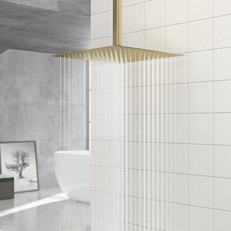 Shower Head, Rain Fixed Shower Head, Shower Head Square, Gold