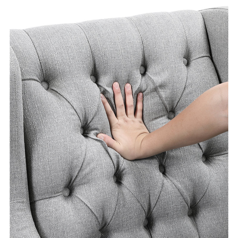 Chaise d'appoint texturée grise avec structure en contreplaqué et housse de coussin amovible, Gris
