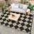 Outdoor Rug Plastic Reversible Rug Waterproof Patio Rug for Outdoor Camping Deck Beach RV Porch Patio and Backyard Black/Cream 9*12-138044920-138044923