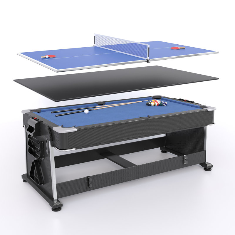 7-Foot 3-In-1 Multi Game Swivel Billiard/Pool Table