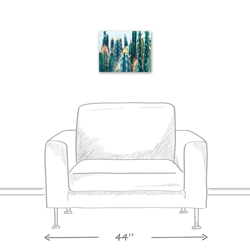 Jardin de cactus sur toile, H 11 po x l 14 po x P 1,25 po