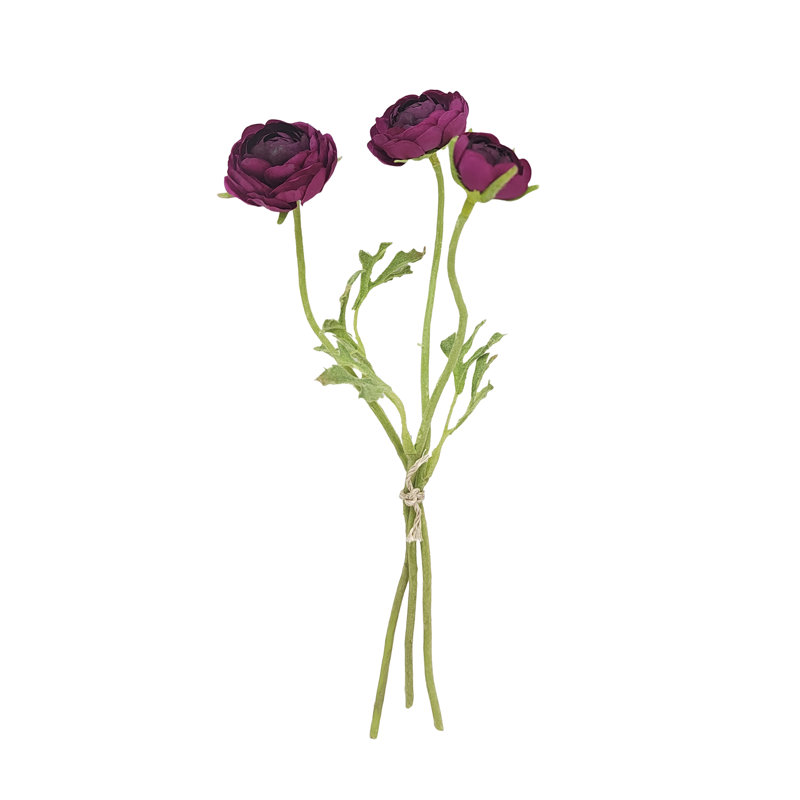 Ensemble de 3 jets de renoncule de Sullivan, tige florale artificielle mauve, 10,5 po, Mauve, 10.5" H x 3" W