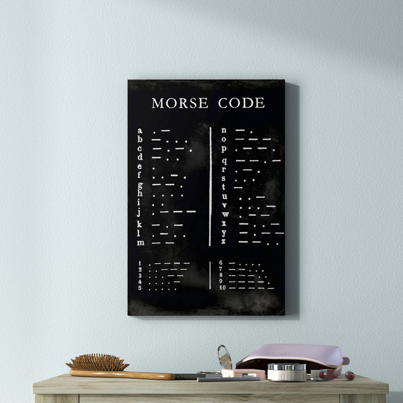 Morse Code Charte - impression sur toile tendue, H 27 po x l 18 po x P 1 po