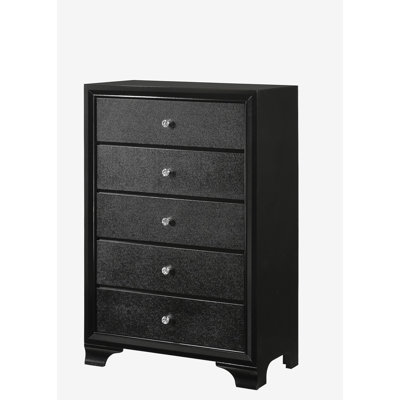 Mobilier de chambre à coucher en bois à motif de commode à cinq tiroirs 1 pièce