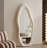 Full Length Mirror 63"X24", Irregular Wavy Mirror, Arched Floor Mirror, Wall Mirror Standing Hanging Or Leaning Against Wall For Bedroom, Flannel Wrapped Wooden Frame Mirror