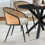 Ensemble de table de salle à manger pour 4 personnes Bertwalda avec table ronde de 39,4 po et 4 fauteuils rembourrés Boucle-900217484
