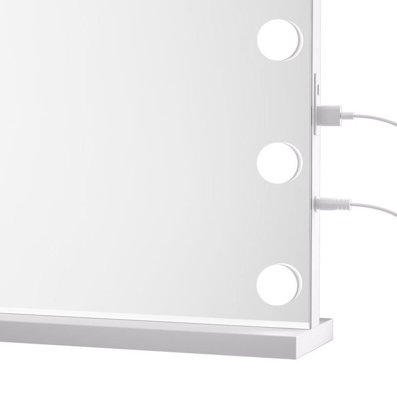 Rectangle Hollywood Lighted Makeup Mirror with Tempered Glass & 3-Year Warranty, 27.50" x 19.50"