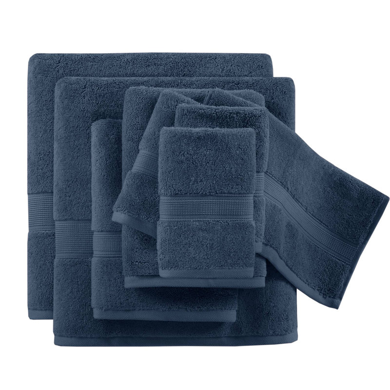 Ensemble de serviettes 100% coton absorbant 800GSM, Bleu foncé
