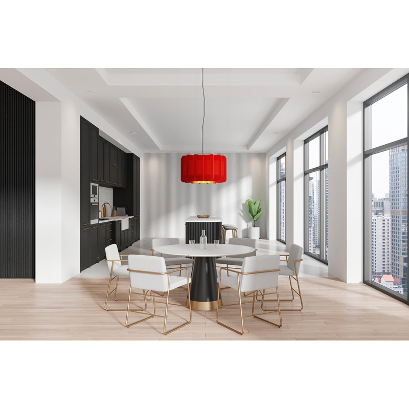 Luminaire suspendu 1 lumière Clarissa, H 16,5 po x l 29,8 po x P 29,8 po, Rouge