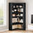 71.8'' Farmhouse Corner Bookcase, 5 - Tier Tall Bookcase, L-Shaped Corner Shelf-430601075