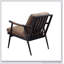 Chaise d'appoint Berham en châtaignier et fer mat avec pieds en métal