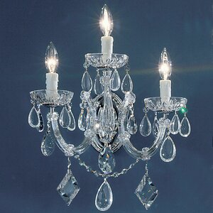 Gresham 3-Light Candle Wall Light (Overall 18'' H X 10'' W X 10'' D Back Plate 6.25'' H X 4.25'' W X 1.5'' D) chrome 