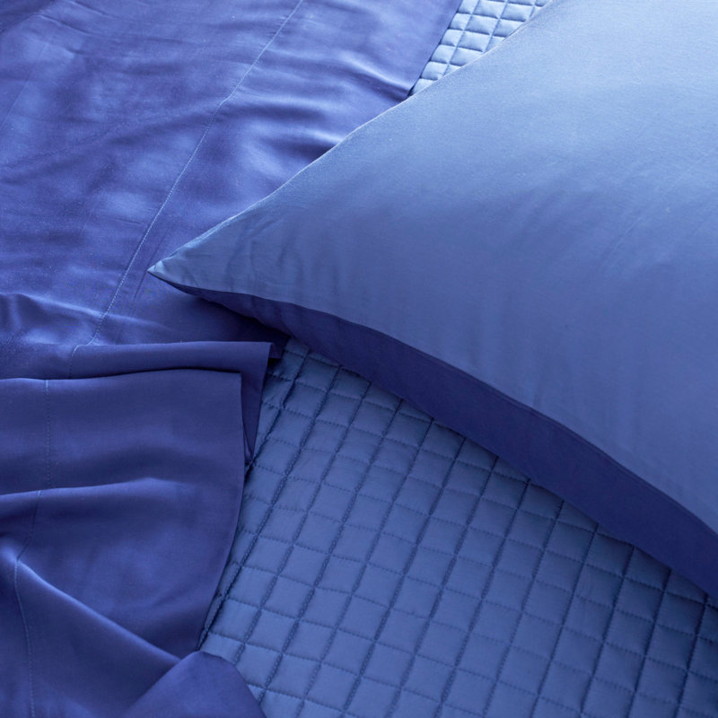 Ready-to-Bed Modern & Contemporary Quilted Coverlet, King Quilt, Navy