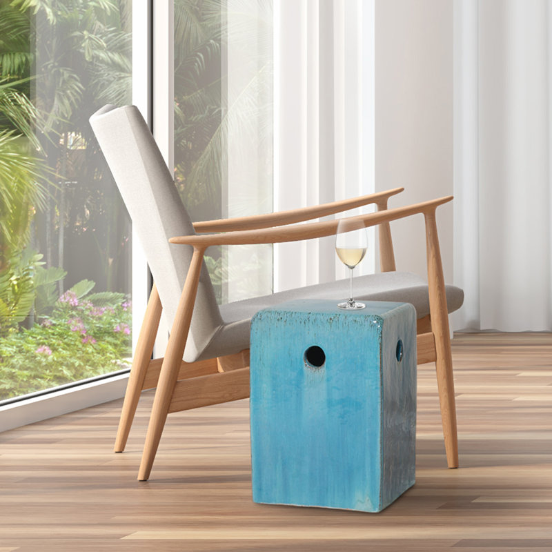 Garden Stool, Mustard Yellow/Matte Black