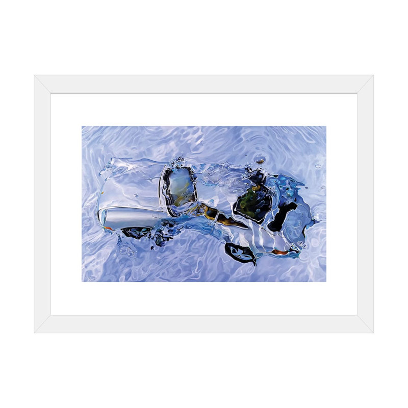 " Chlorine V " by Marcello Petisci, White, 16" H x 24" W x 1" D, White Framed Paper