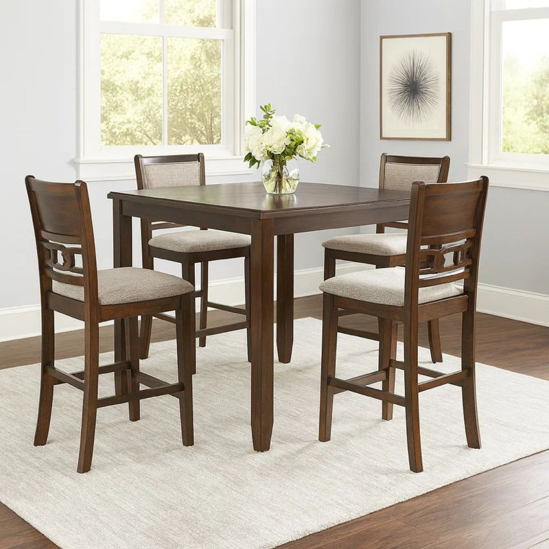 Ensemble de 5 tables de comptoir Gary, brun cerise