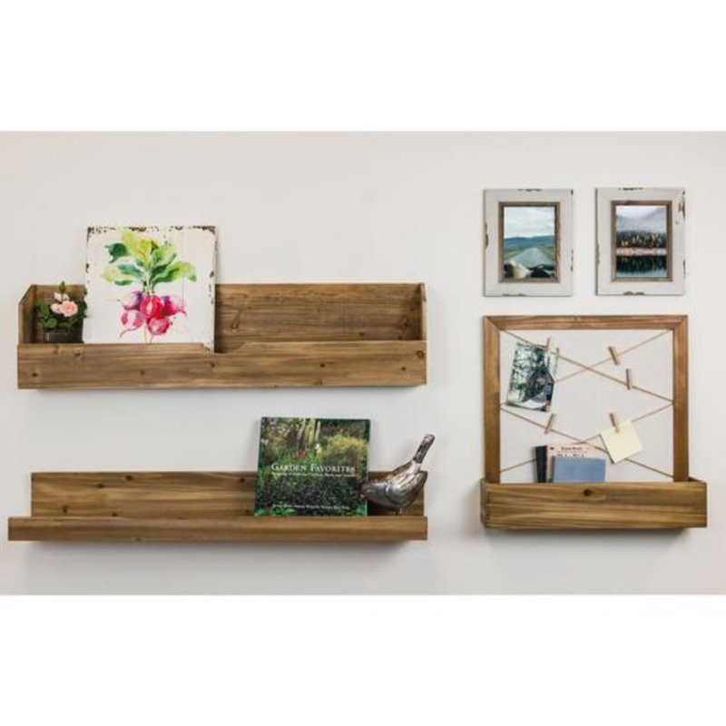 Runge 3 Piece Solid Wood Floating Shelf