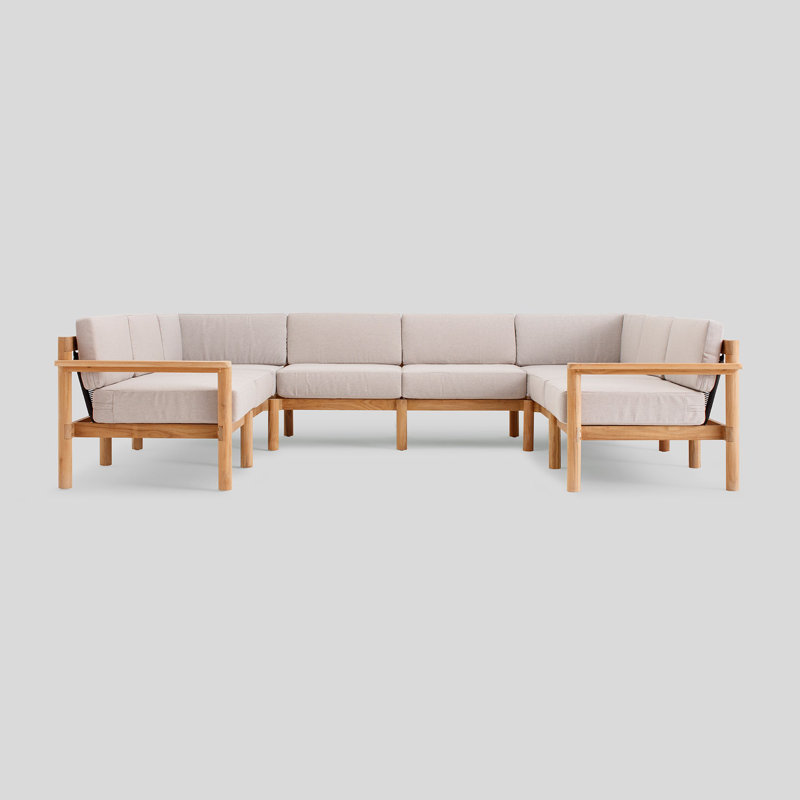Haven Outdoor - Seat Patio Sectional, Sunbrella Ashe, 8