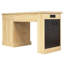 Bureau cannelé moderne de 55 po avec armoire de rangement et tiroirs (tabourets non inclus)-1673686184-1673686187