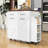 Elegant Kitchen Island with Removable Side Shelf, Tilt Trash Cabinet-968676790