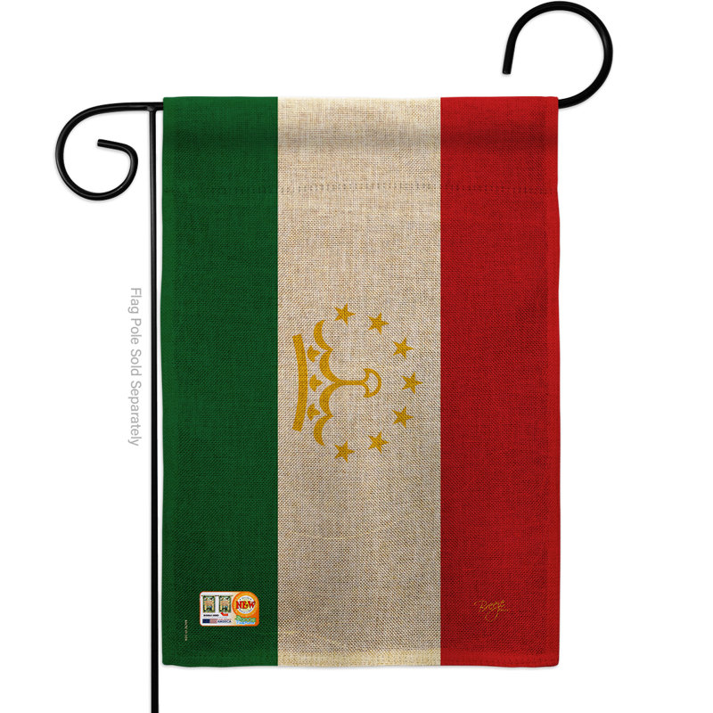 En toile jute 2 côtés 18,5 x 13 po tadjikistan drapeau de jardin