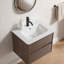 Vasque de salle de bain en céramique blanc laiteux de 61 cm (24 pouces) avec trous pré-percés pour robinetterie à entraxe centré
