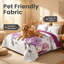 Ensemble de literie et de rideaux à motif floral mauve pour grand lit 9 pièces (grand) - Couvre-lit matelassé en microfibre + voilages-121273319