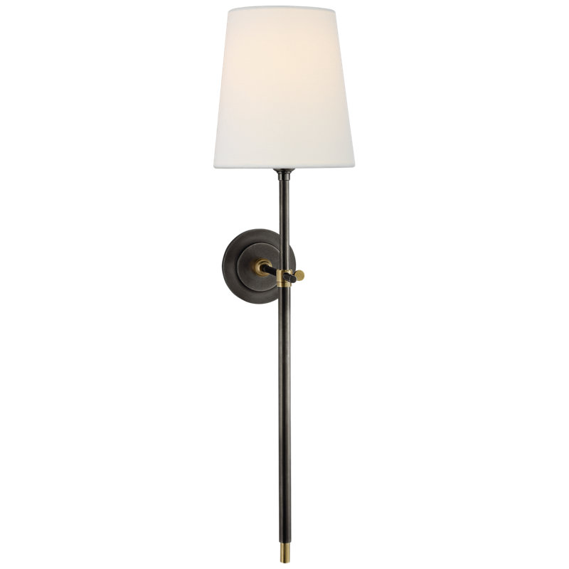 Thomas O'Brien Bryant Large Tail Sconce, Bronze/Hand-Rubbed Antique Brass, Paper
