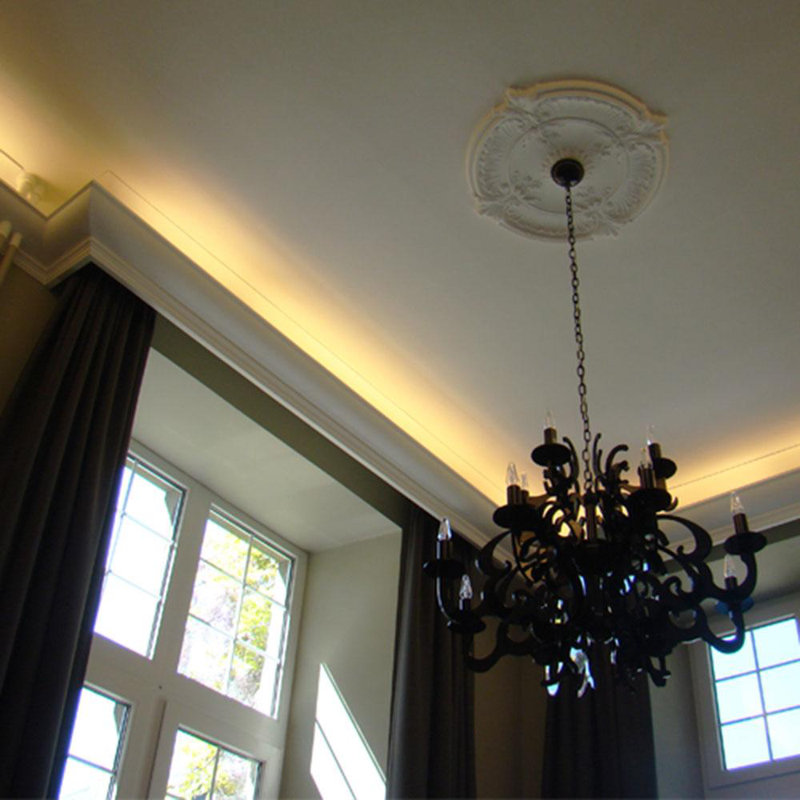 27-1/2 in x 2-3/8 in Acanthus Primed White Polyurethane Ceiling Medallion