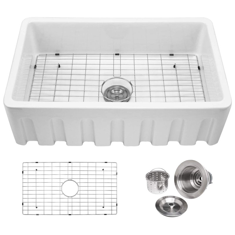 33'' L Single Bowl Ceramic Kitchen Sink