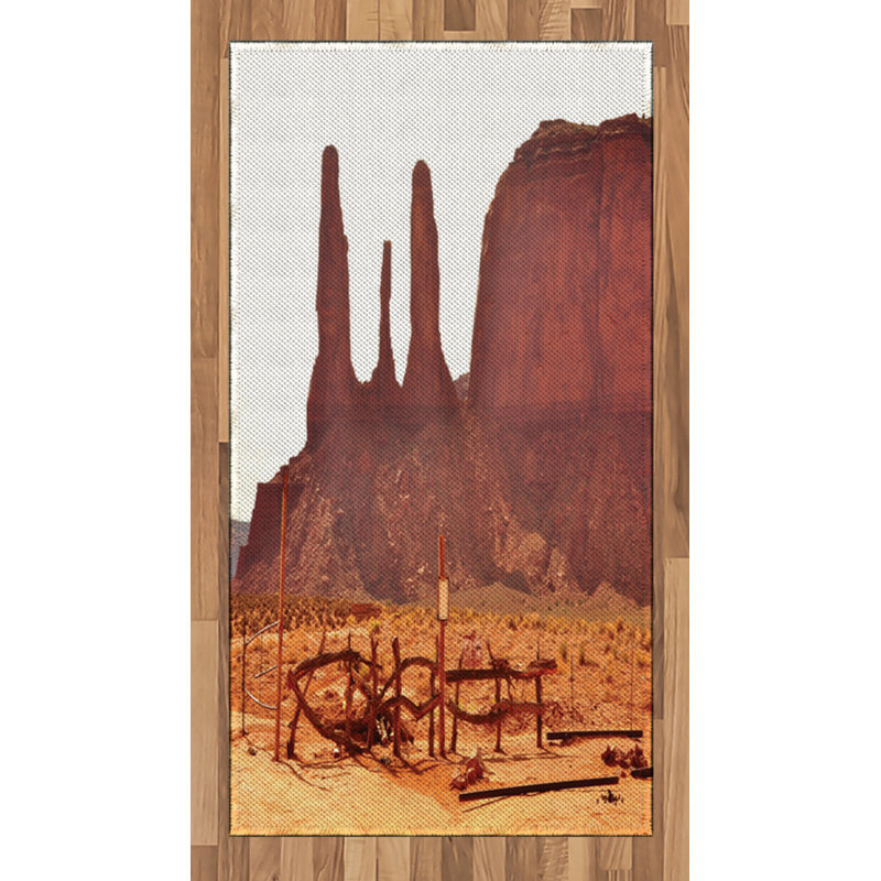 Canyon Tan High Density Long Fiber Poly Threads Decorative Area Rug Carpet, Rectangle 2'7" x 5'