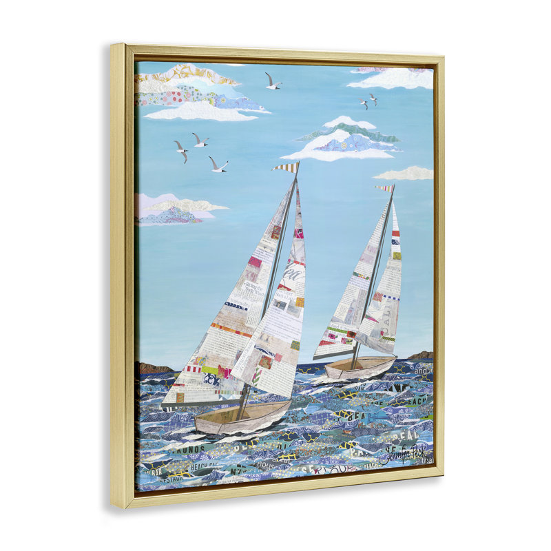 Art mural en toile avec cadre flottant collaginé par Jennifer Peck, Cadre flottant métallique doré, H 31 po x l 25 po