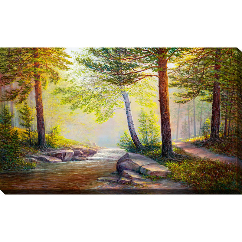 « painted forest », reproduction d’impression sur toile tendue, H 18 po x l 30 po x P 1 po