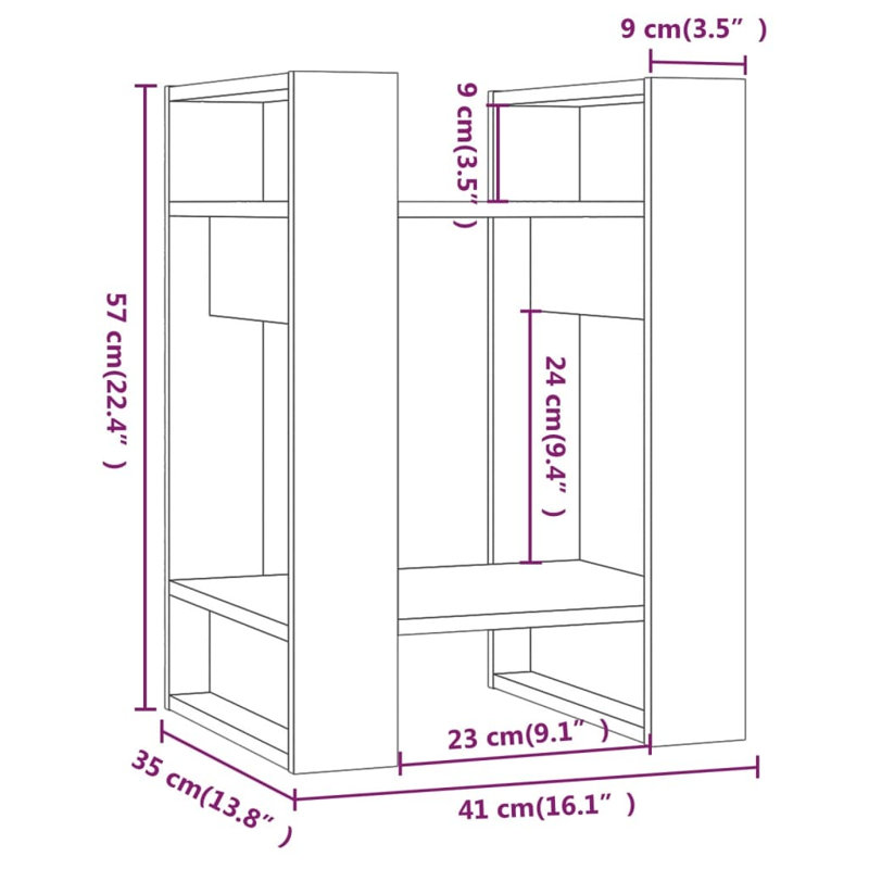 Gamin 57cm H x 41cm W Solid Wood Etagere Bookcase, White