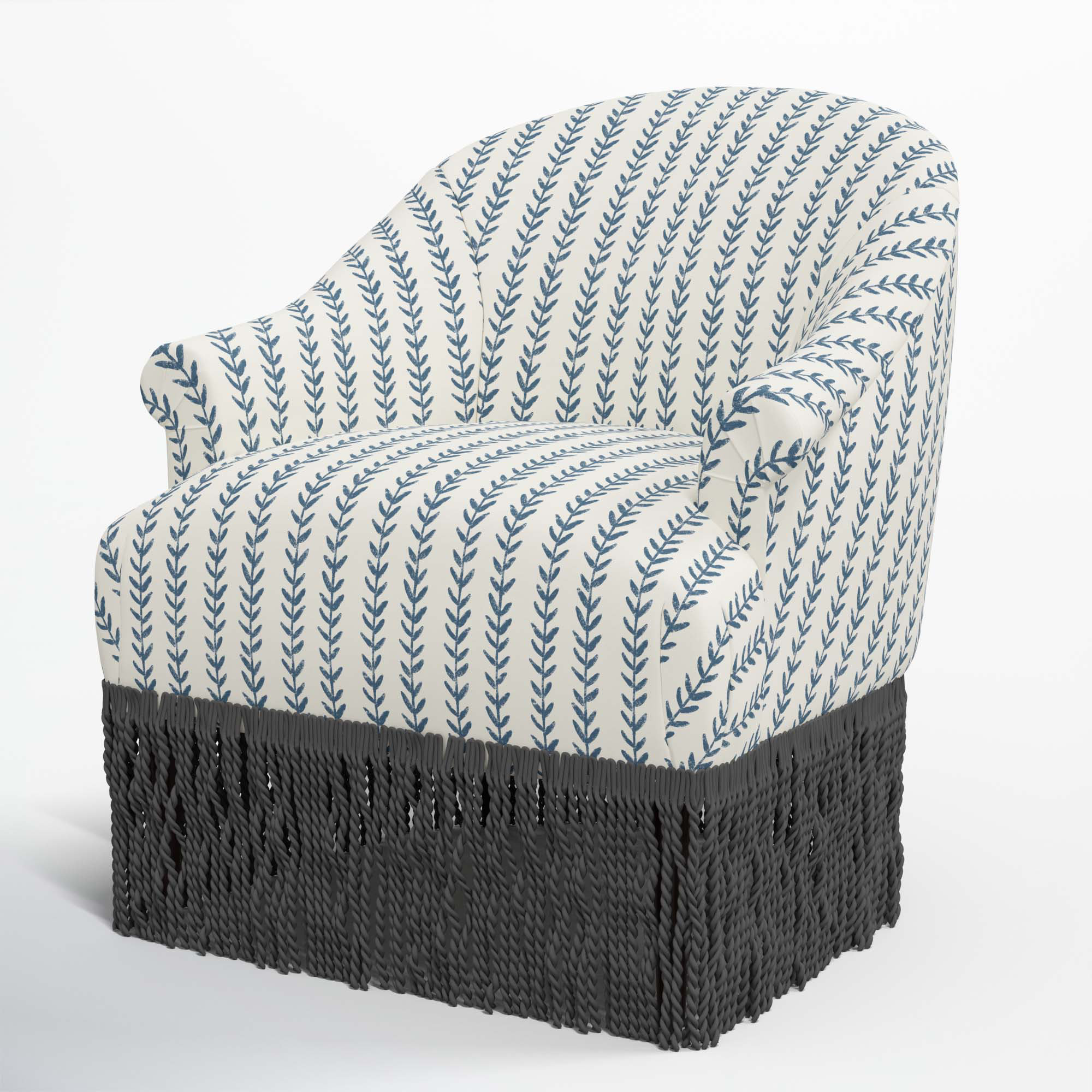 Callie Barrel Chair, Black, Cafe Rainstorm