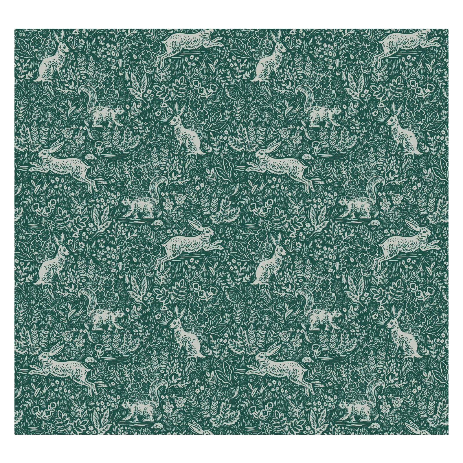 Rifle Paper Co. Fable 27' x 27" Wallpaper, Dark Green