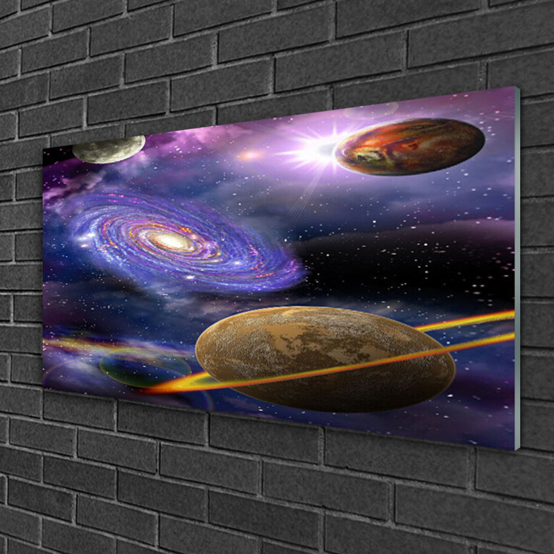 Universe Space 1 Piece Wall Art on Glass