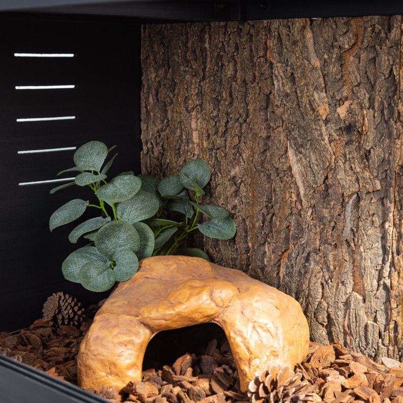 New Age Pet® ECOFLEX® 60" Mojave Reptile Lounge in Grey with Set of Three Corkboard for Realistic Background, Beige