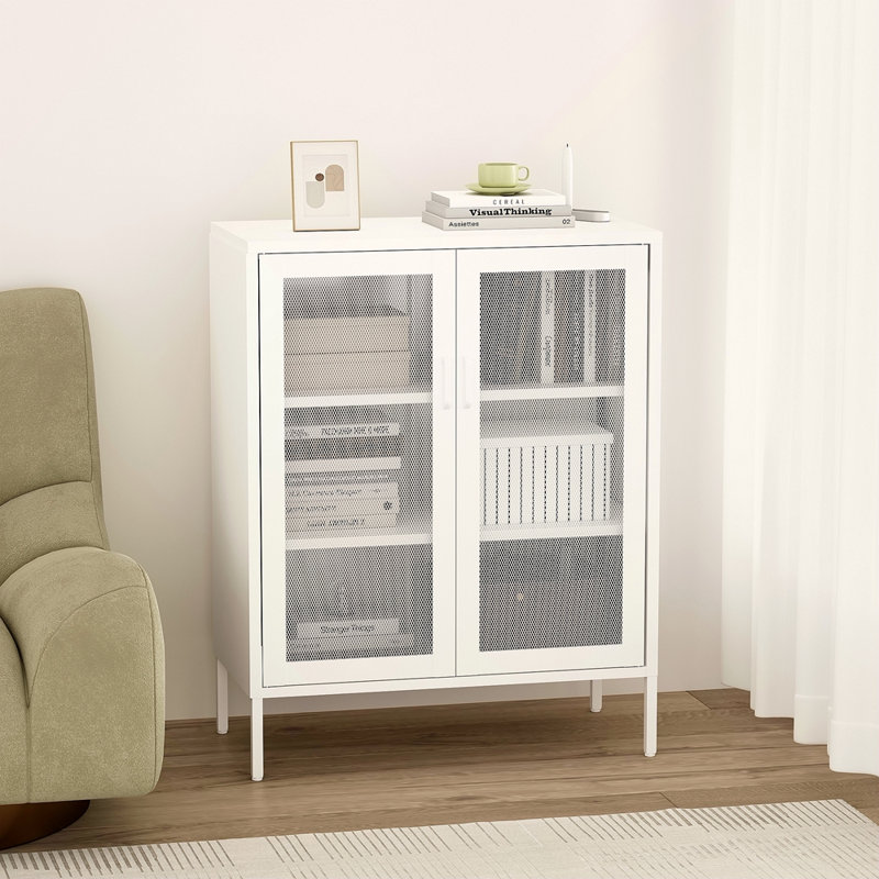 Armoire d'appoint 32 "en métal blanc