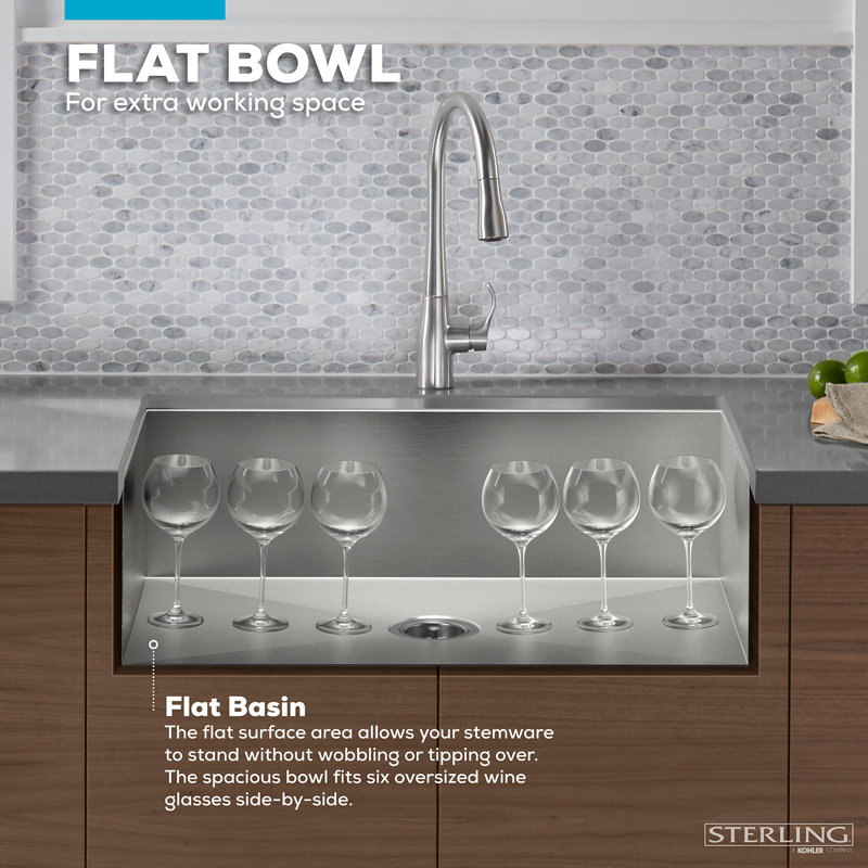 Ludington 32'' L Stainless Steel Double Basin Kitchen Sink